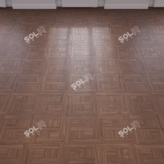 Premium Wood Floor 3D Model 3D model image 3