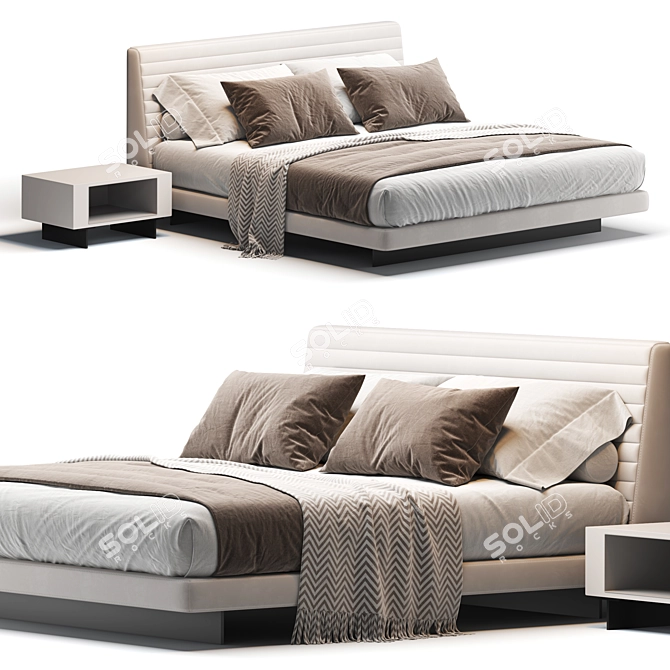 Contemporary Roger Bed Design 3D model image 1