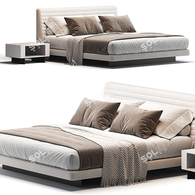 Contemporary Roger Bed Design 3D model image 2