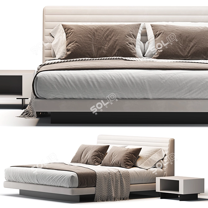 Contemporary Roger Bed Design 3D model image 3