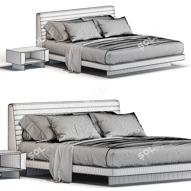 Contemporary Roger Bed Design 3D model image 4