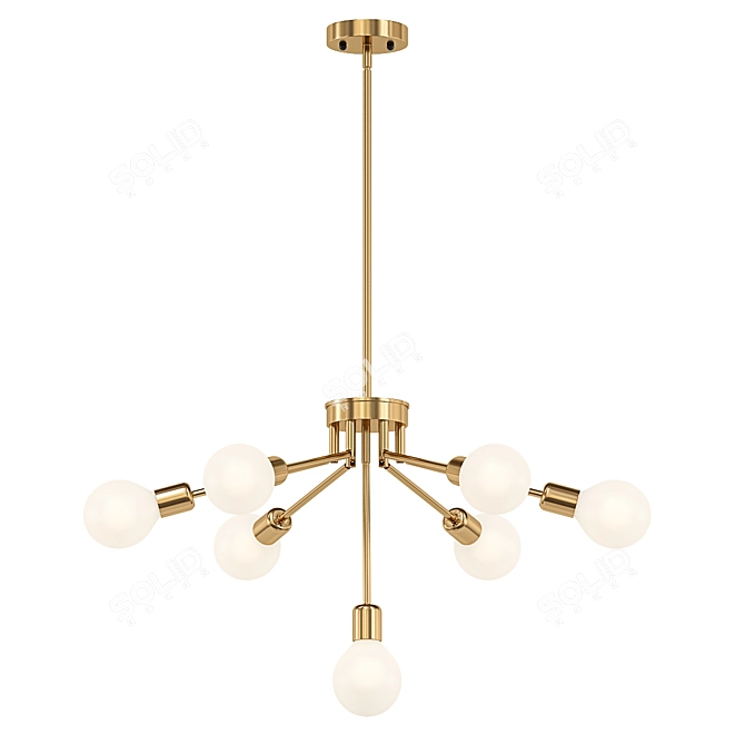 Sleek Multi-Bulb Lighting Fixture 3D model image 1