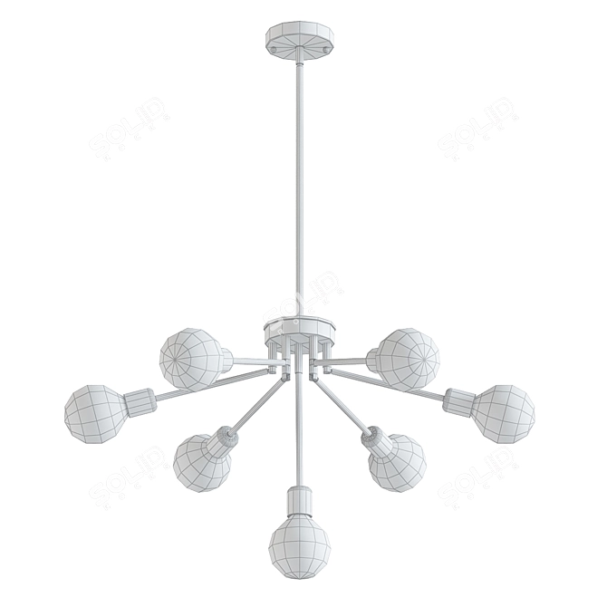 Sleek Multi-Bulb Lighting Fixture 3D model image 2