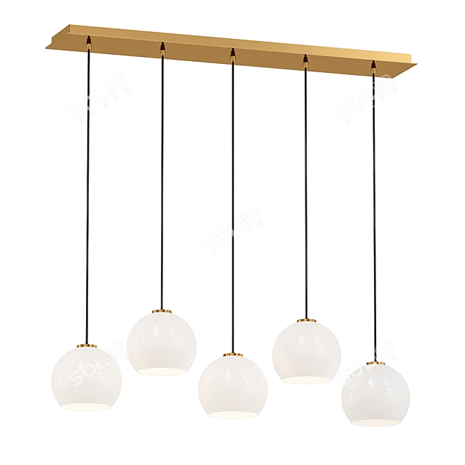 Arren Brass Linear Pendant Light 3D model image 1