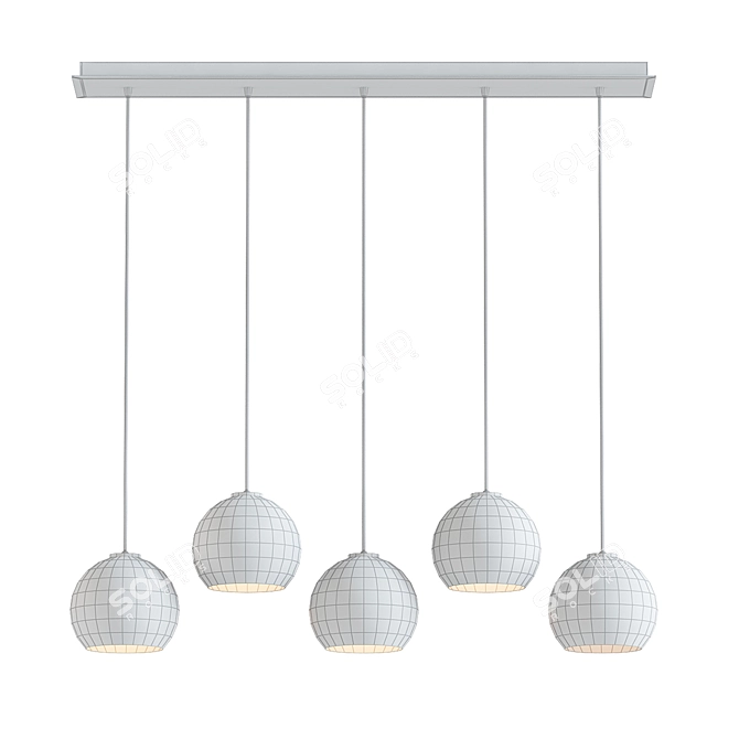 Arren Brass Linear Pendant Light 3D model image 2