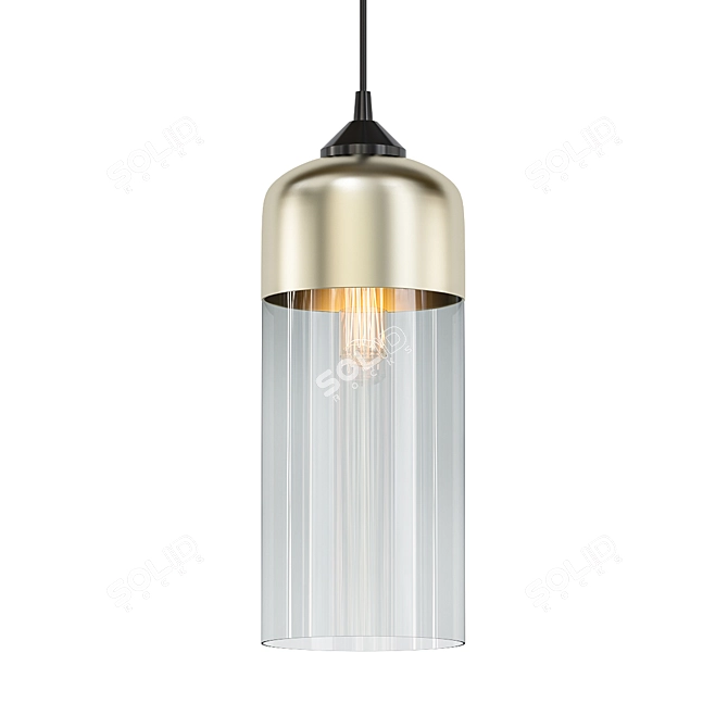 Handcrafted Glass Lighting Fixture 3D model image 1