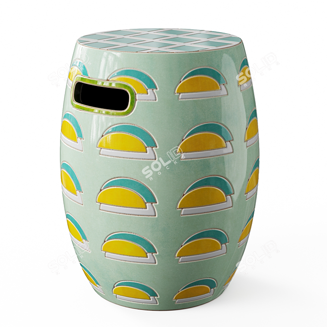 Handcrafted Ceramic Accent Coffee Table 3D model image 1