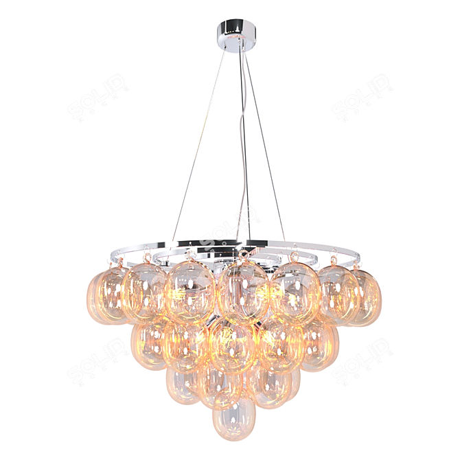 Modern Glass Ball Chandelier Fixture 3D model image 2