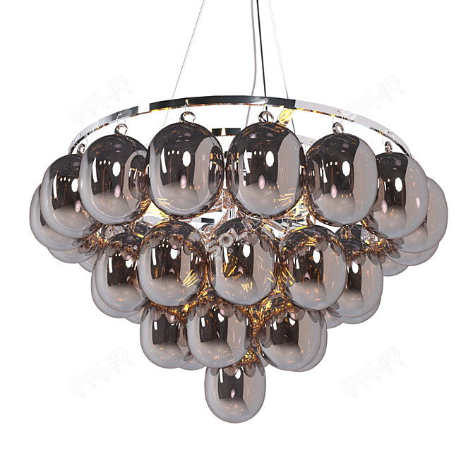 Modern Glass Ball Chandelier Fixture 3D model image 5