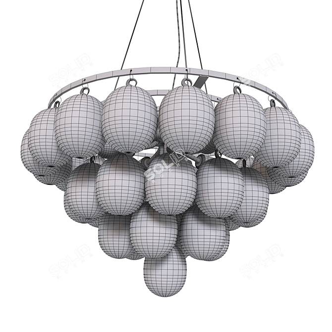 Modern Glass Ball Chandelier Fixture 3D model image 6