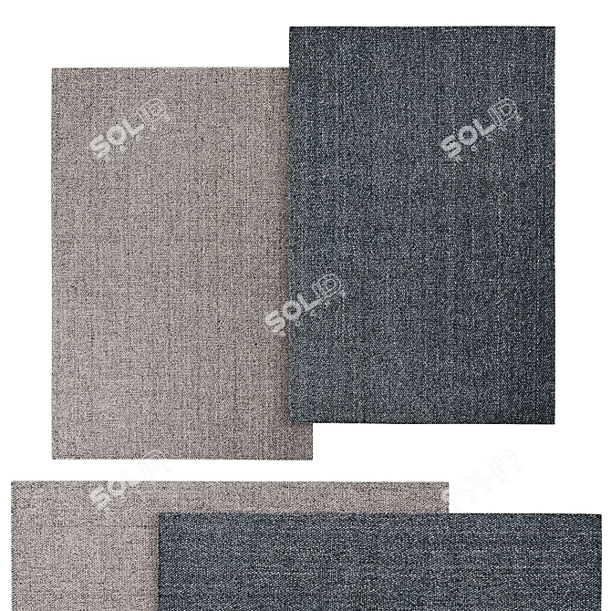 Modern Logan Rug Feather Pigment 3D model image 1