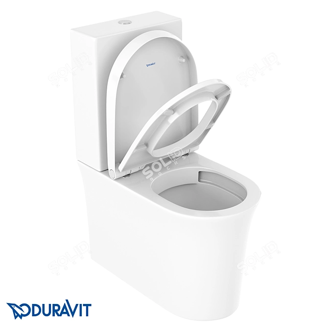 Duravit White Tulip Floor Combined Toilet 3D model image 1