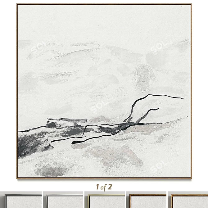 Abstract Square Photo Frames Set 3D model image 6