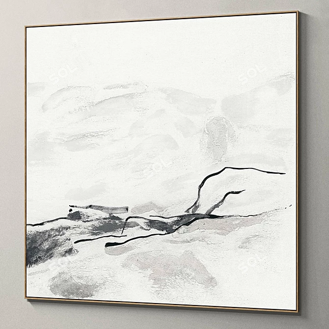 Abstract Square Photo Frames Set 3D model image 3