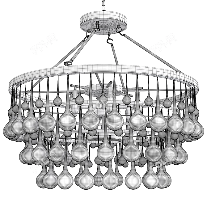 Elegant Crystal Chandelier Light Fixtures 3D model image 2