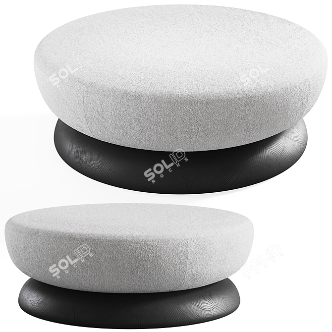 Modern U Ottoman by Cuff 3D model image 1