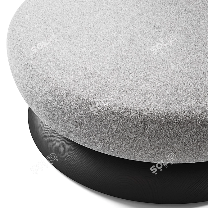 Modern U Ottoman by Cuff 3D model image 2