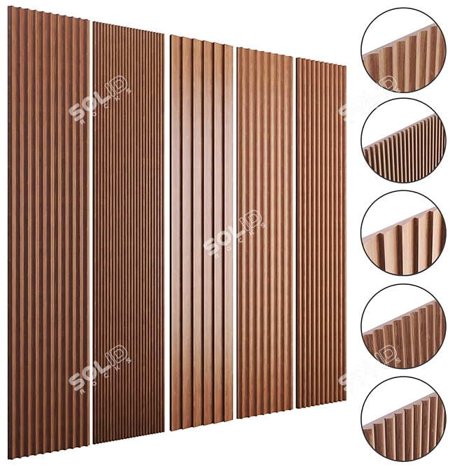 3D Panel Set with UVW Mapped 3D model image 1