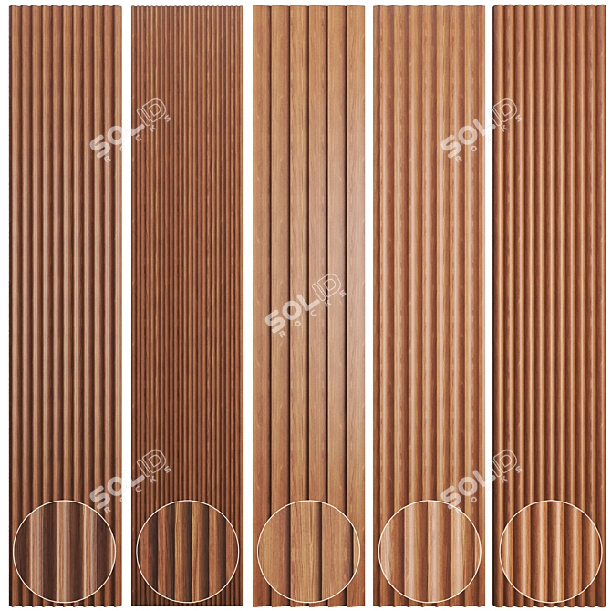 3D Panel Set with UVW Mapped 3D model image 4