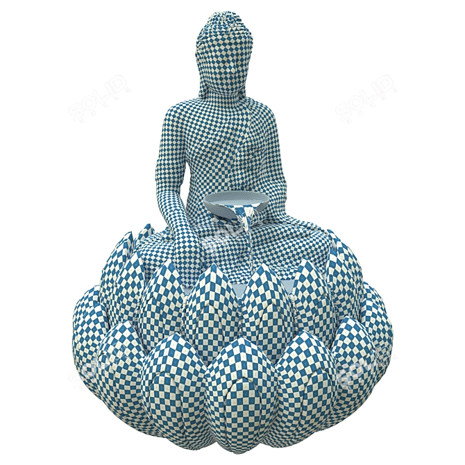 Lotus Buddha Fountain Sculpture 3D model image 6