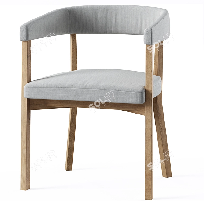 Elegant Barbuda Dining Armchair 3D model image 1