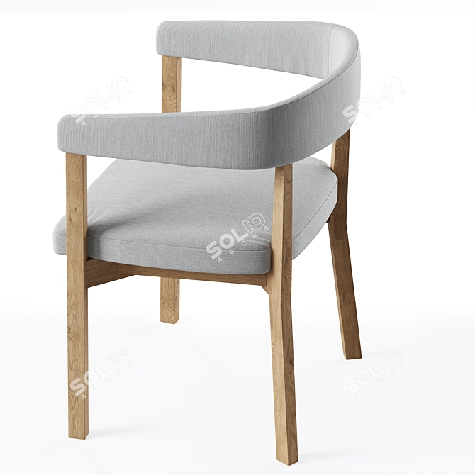 Elegant Barbuda Dining Armchair 3D model image 3