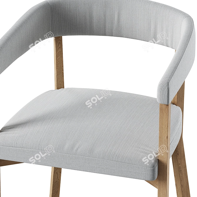 Elegant Barbuda Dining Armchair 3D model image 4