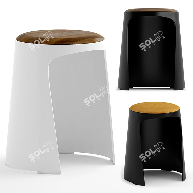 Stylish SELLEX HANDY Stool 3D model image 1