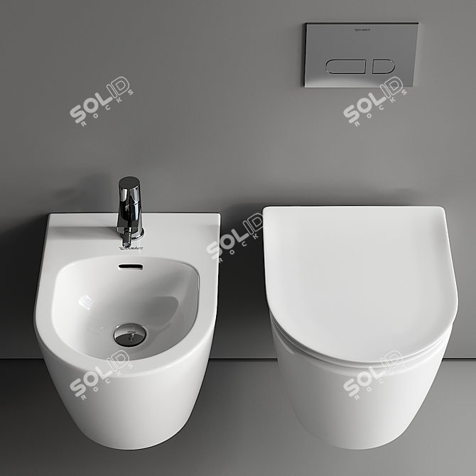 Soleil Wall-Hung WC & Bidet 3D model image 3