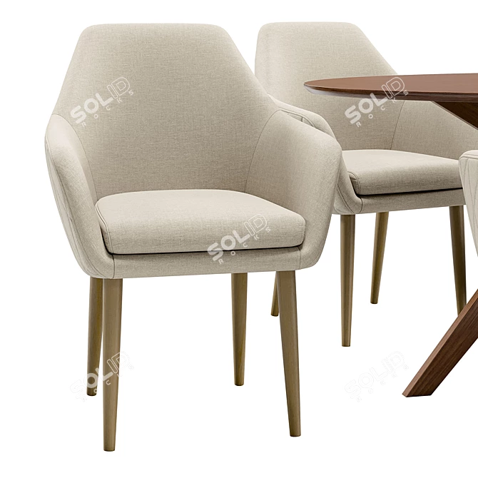 Zoe Dining Chair and Adel Table 3D model image 3