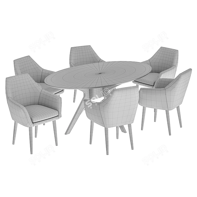 Zoe Dining Chair and Adel Table 3D model image 5