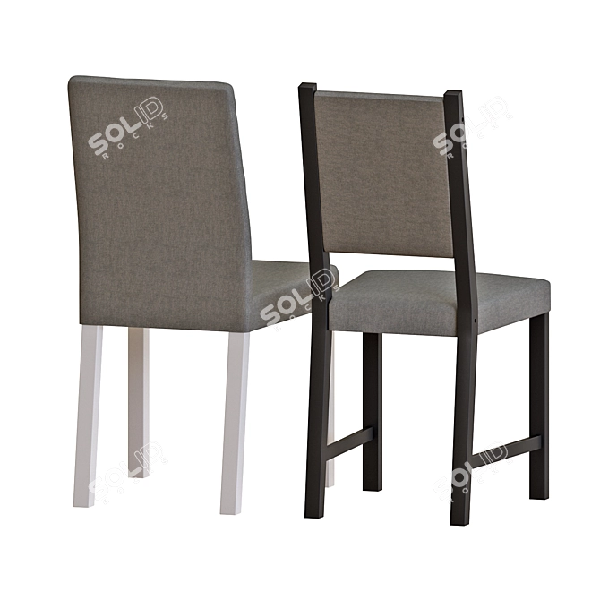 Modern Dining Set with Chairs 3D model image 3