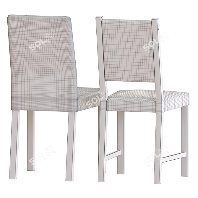 Modern Dining Set with Chairs 3D model image 6