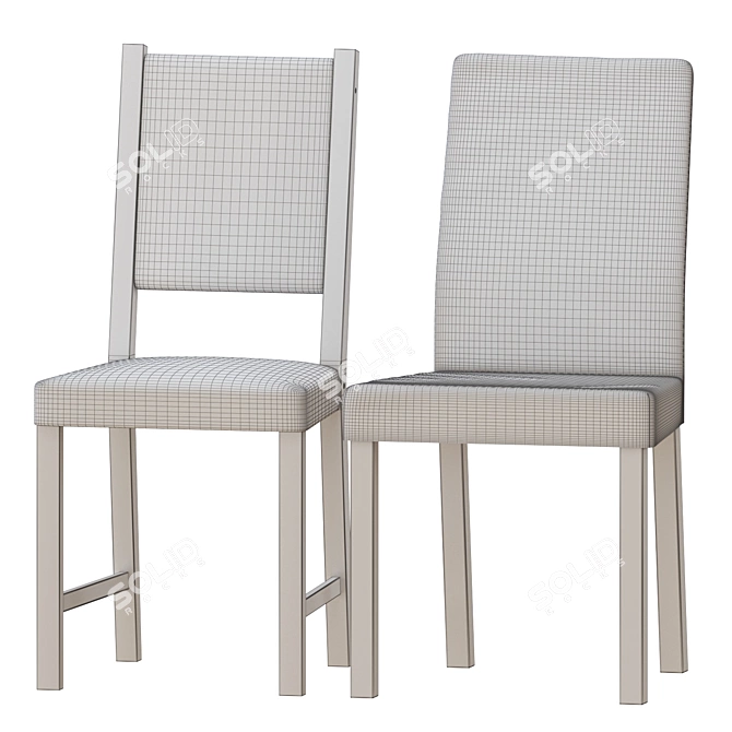 Modern Dining Set with Chairs 3D model image 7