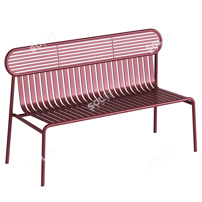 Outdoor Bench Week-end Petite Friture 3D model image 3