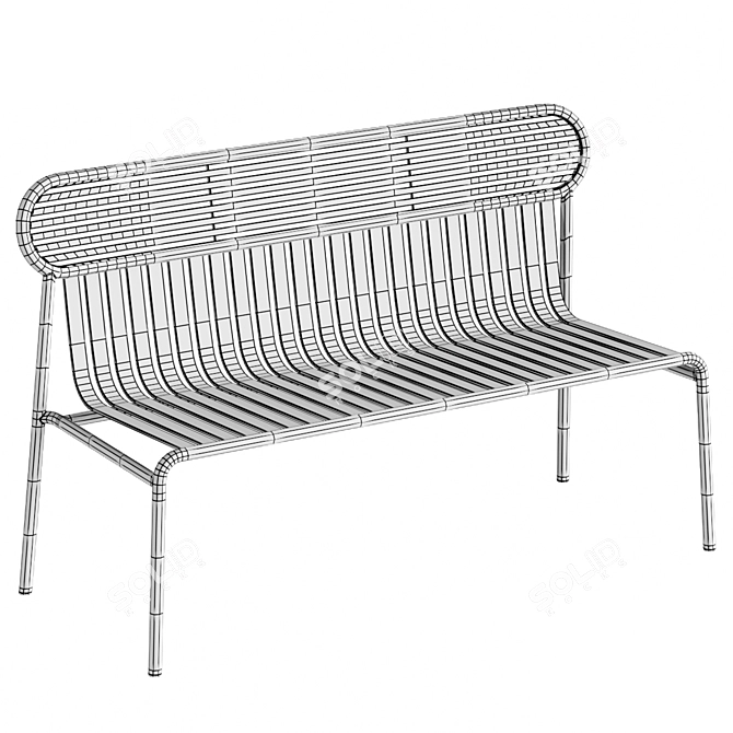 Outdoor Bench Week-end Petite Friture 3D model image 5