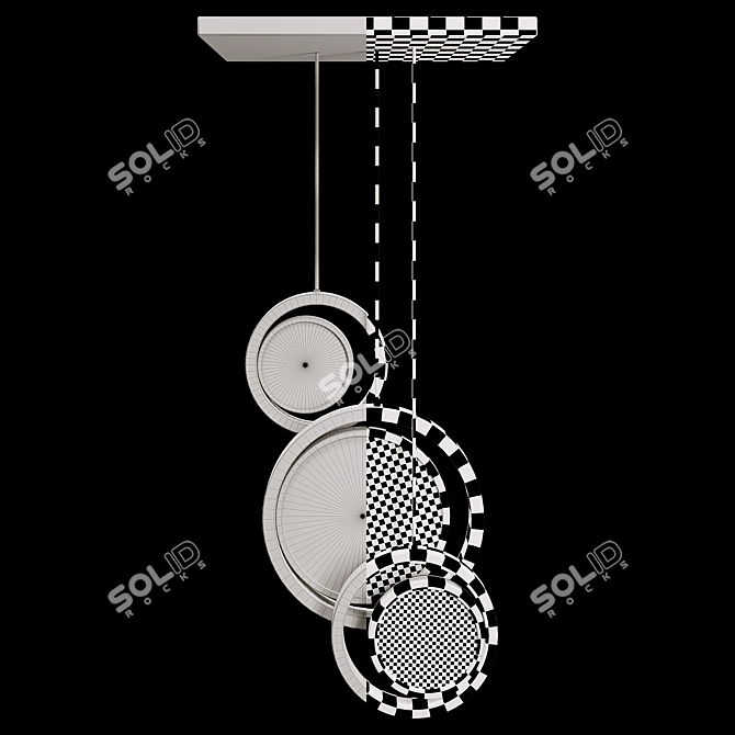 Antique Gold Moon Sculpture Lamp 3D model image 3