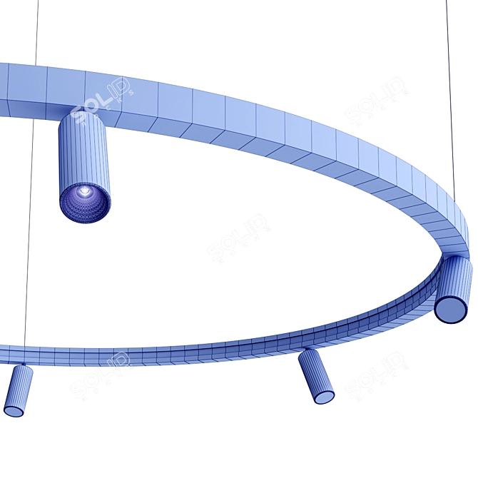 Adjustable Aluminum Suspension Lamp HiHope 3D model image 3