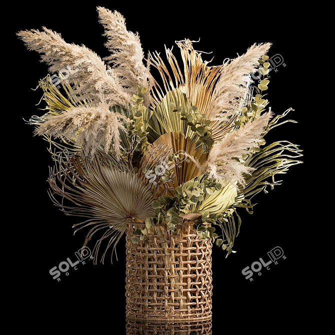 Pampas Grass Basket Installation 3D model image 1