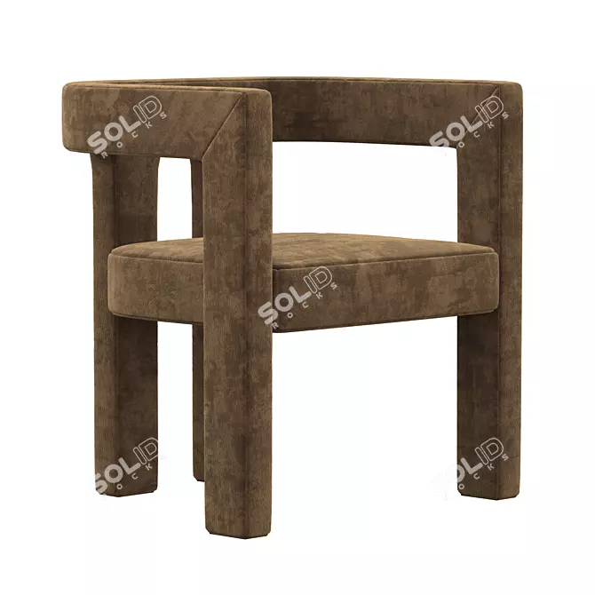 Elegant Black Stature Chair 3D model image 2