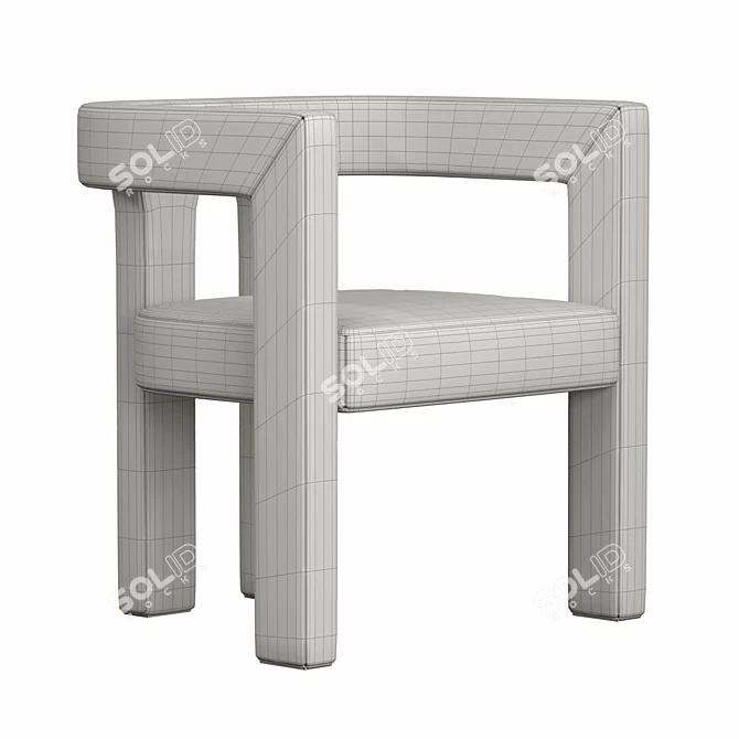 Elegant Black Stature Chair 3D model image 3