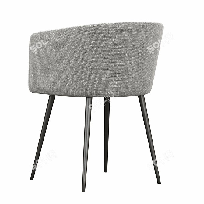 Alina Model Chair in Black/Beige 3D model image 2