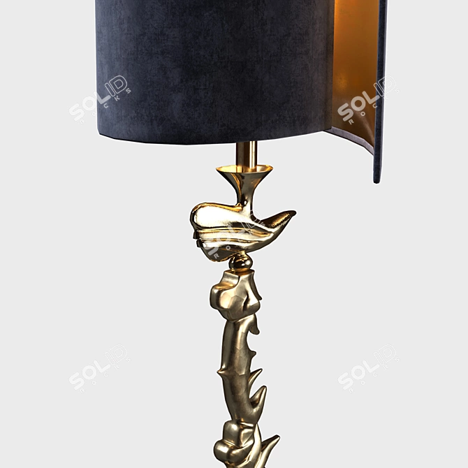 Luxury Coastal Brass Table Lamp 3D model image 2