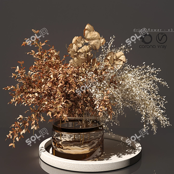 Artisanal Dried Flowers Collection 3D model image 1