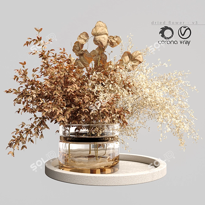 Artisanal Dried Flowers Collection 3D model image 7