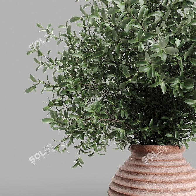 Purple Willow Clay Pot 3D 3D model image 2