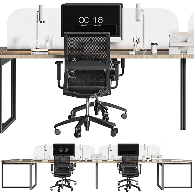 Modern Oval Office Set 2015 3D model image 3