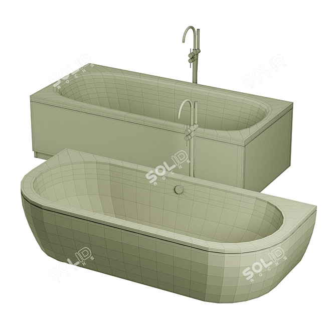 Cezares Piave 170x75 Acrylic Bathtub 3D model image 2