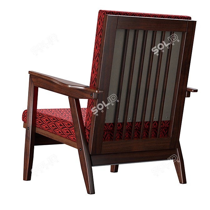 Vintage Armchair with PBR Finish 3D model image 3