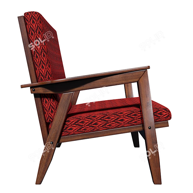 Vintage Armchair with PBR Finish 3D model image 4